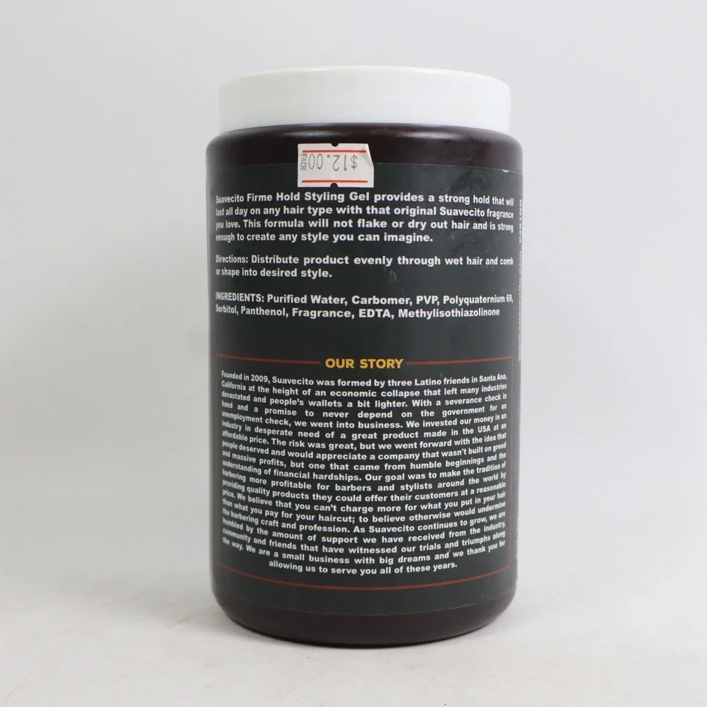 Suavecito Firme (Strong) Hold Styling Hair Gel 32 oz Tub - Original Scent